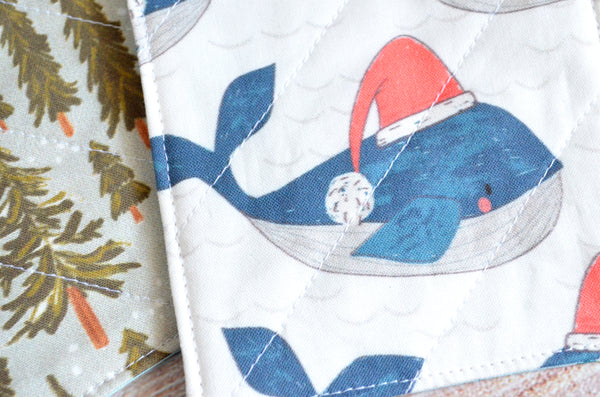 Holiday Whale Drink Coaster Set