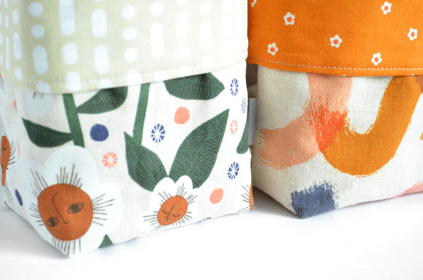 Abstract Daisy Fabric Plant Pot