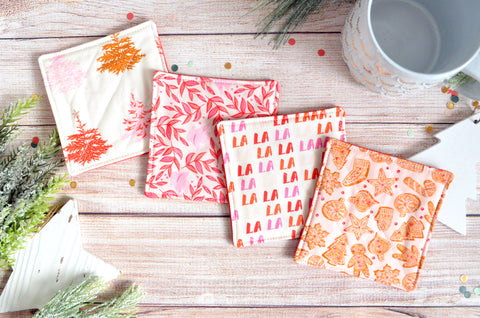 Fa La La Vintage Christmas Drink Coaster Set