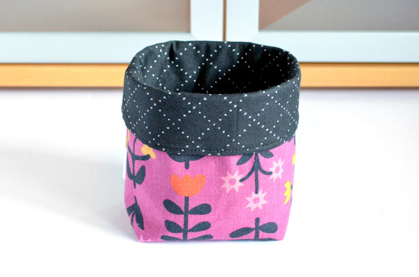 Purple Favourite Flowers Fabric Plant Pot