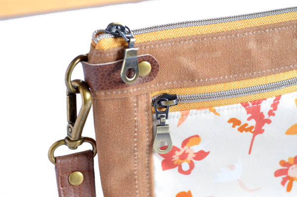 Paper Blossom Double-Zip Wristlet
