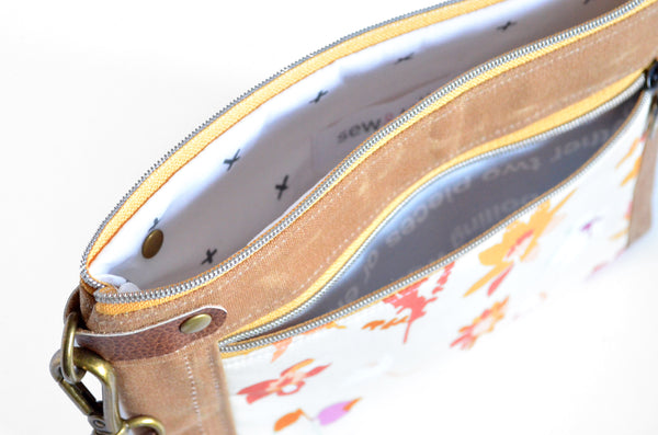 Paper Blossom Double-Zip Wristlet