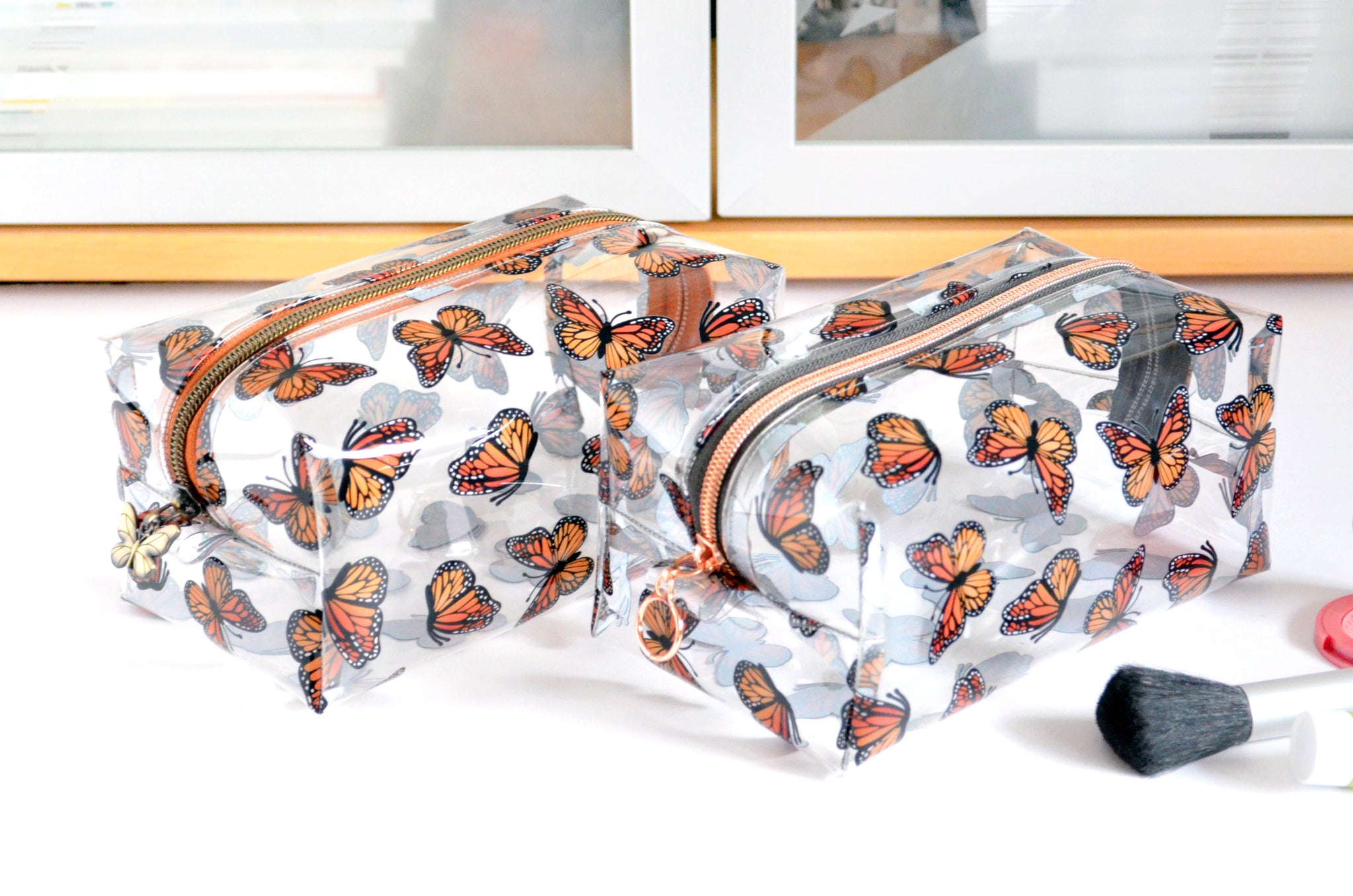 *Clear Vinyl* Monarch Butterfly Toiletry Bag