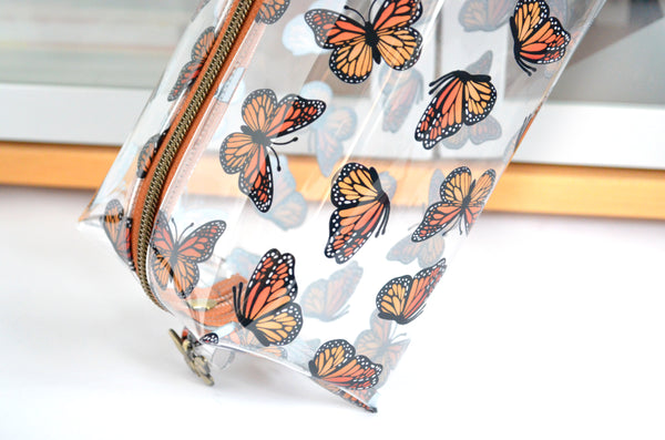 *Clear Vinyl* Monarch Butterfly Toiletry Bag
