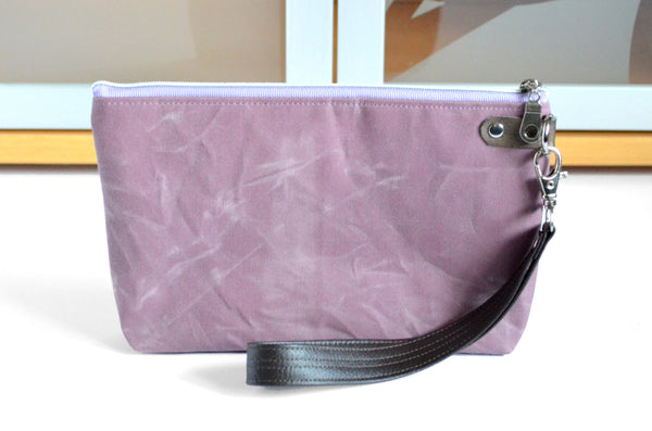 Purple Woven Wildflower Double-Zip Wristlet