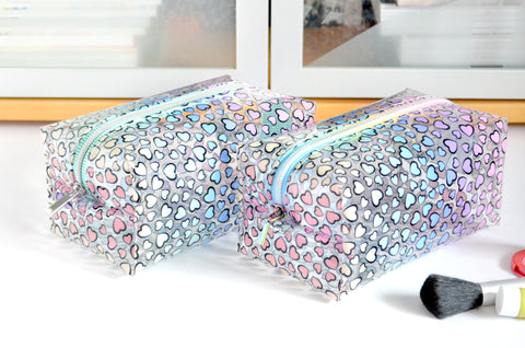 *Clear Vinyl* Candy Hearts Toiletry Bag
