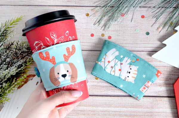 Holiday Dog & Cat Coffee Sleeve