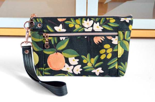 Black Rifle Paper Co Citrus Double-Zip Wristlet