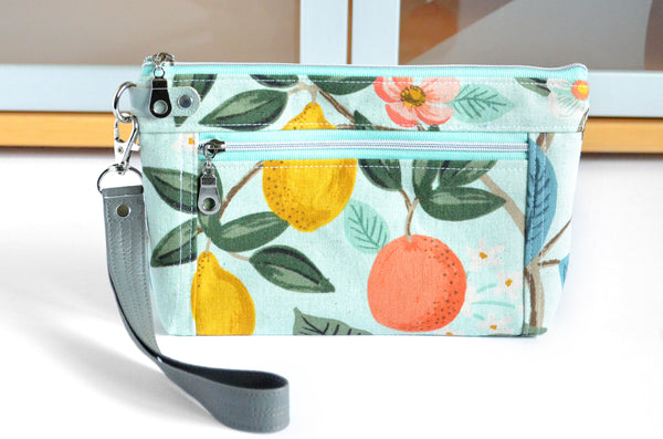 Blue Rifle Paper Co Citrus Double-Zip Wristlet