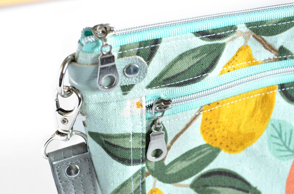 Blue Rifle Paper Co Citrus Double-Zip Wristlet