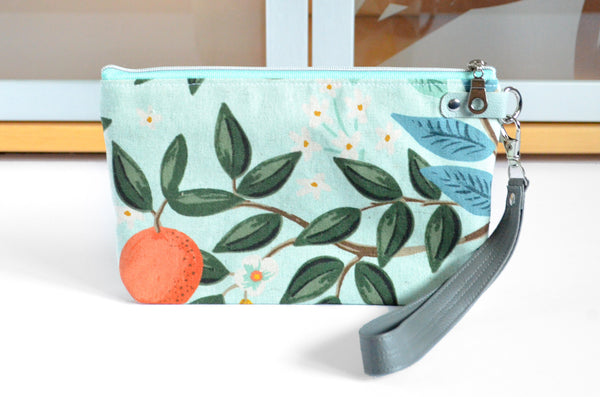 Blue Rifle Paper Co Citrus Double-Zip Wristlet