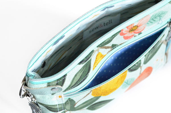 Blue Rifle Paper Co Citrus Double-Zip Wristlet