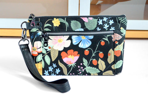 Black Rifle Paper Co Strawberry Fields Double-Zip Wristlet