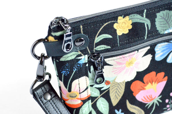 Black Rifle Paper Co Strawberry Fields Double-Zip Wristlet