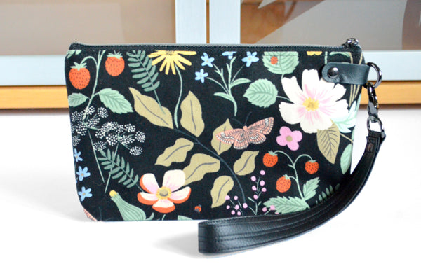 Black Rifle Paper Co Strawberry Fields Double-Zip Wristlet
