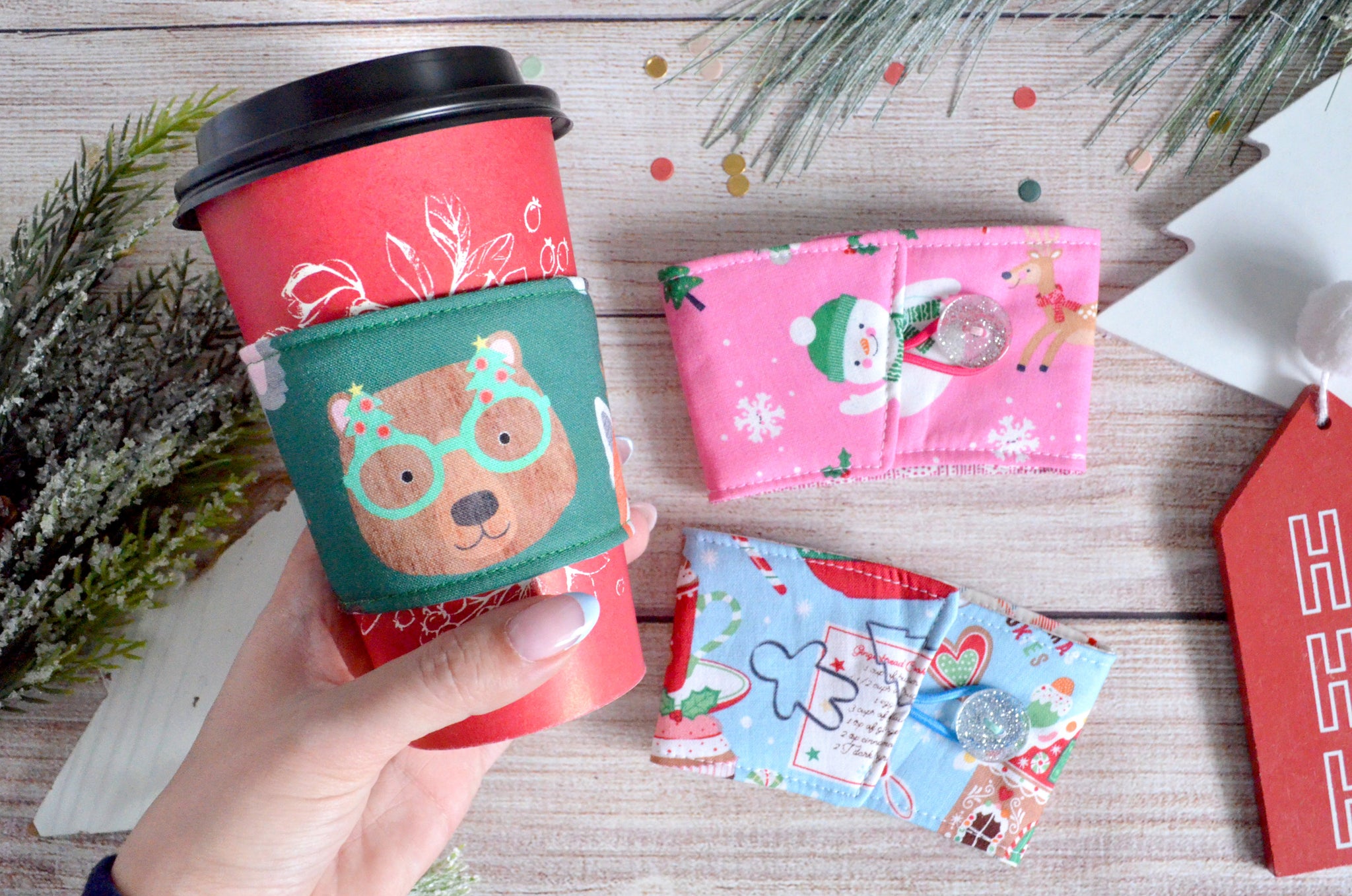Whimsical Holiday Coffee Sleeve