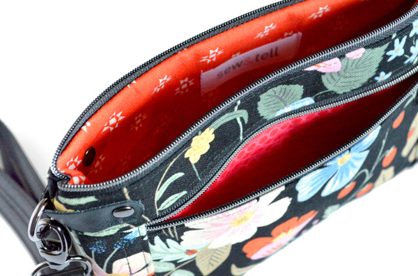 Black Rifle Paper Co Strawberry Fields Double-Zip Wristlet