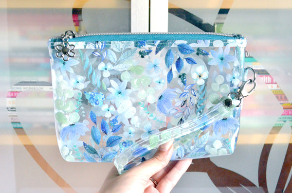 *SAMPLE ITEM* Clear-Vinyl Blueberry Haze Wristlet