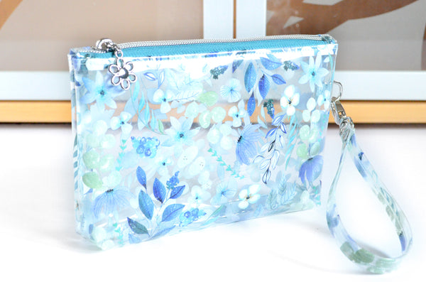*SAMPLE ITEM* Clear-Vinyl Blueberry Haze Wristlet