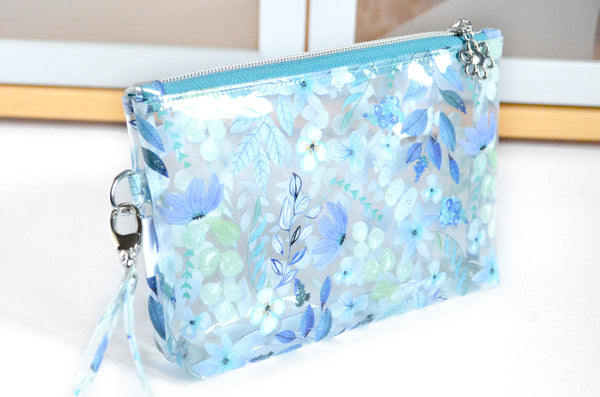 *SAMPLE ITEM* Clear-Vinyl Blueberry Haze Wristlet