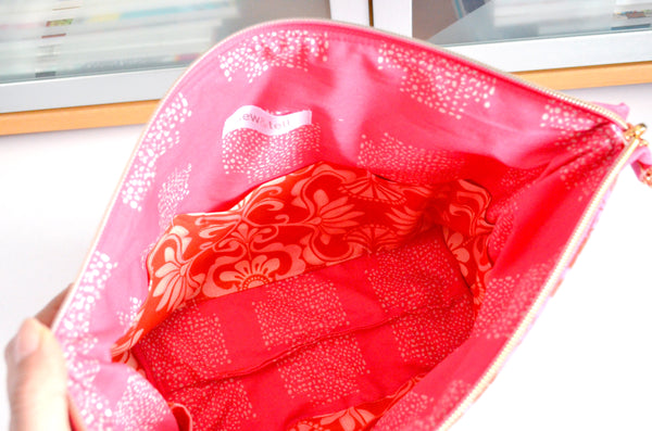 Bright Red Floral Jumbo Toiletry Bag