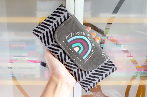 Grey Boho Rainbow Wallet