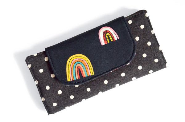 Black Polka-Dot Rainbow Wallet