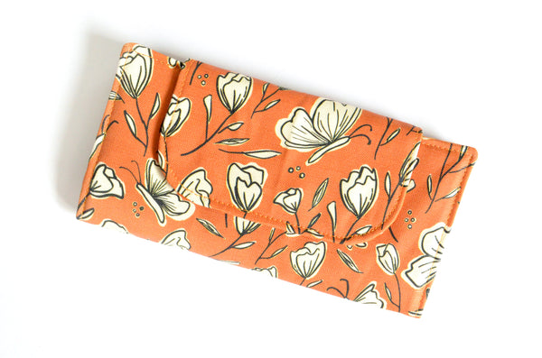 Rust Butterfly Floral Wallet