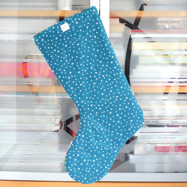 Kitschy Christmas Holiday Stocking in Pink & Blue