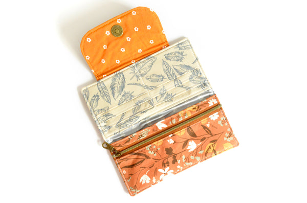 Rust Butterfly Floral Wallet