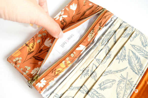 Rust Butterfly Floral Wallet