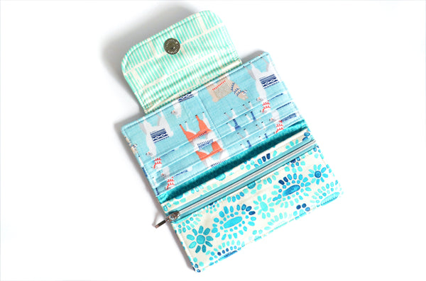 Blue Geo Llama Wallet