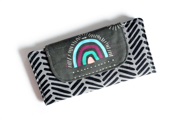 Grey Boho Rainbow Wallet