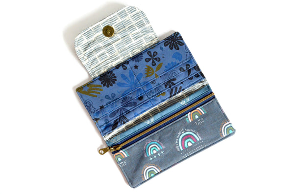 Grey Boho Rainbow Wallet