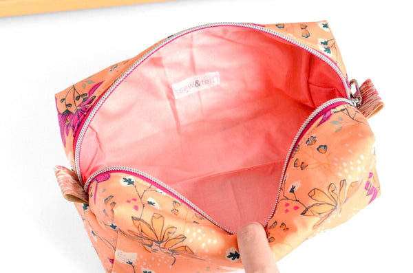 Peach Floral - Jumbo & Boxy Toiletry Bags