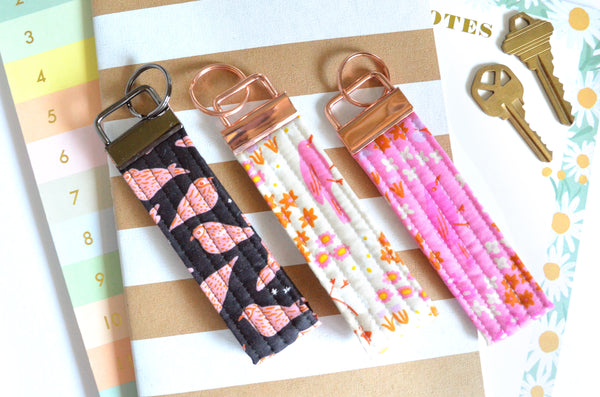 Bird is the Word Fabric Keychain