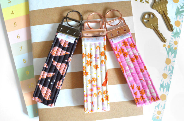 Bird is the Word Fabric Keychain