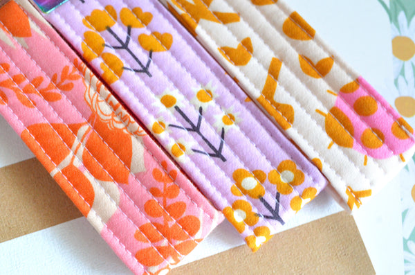 Bright Floral Fabric Keychain