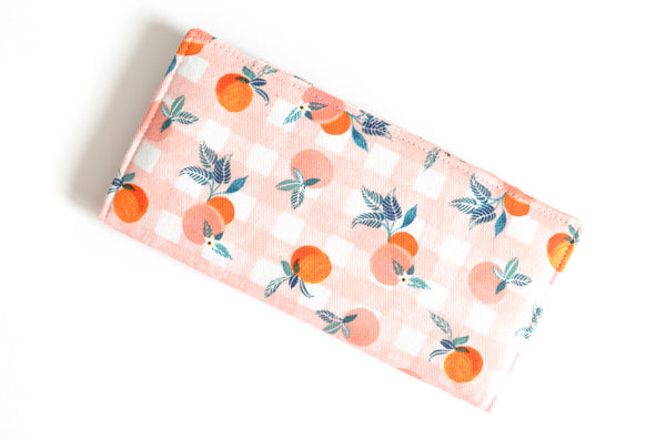 Pink Gingham Peaches Wallet