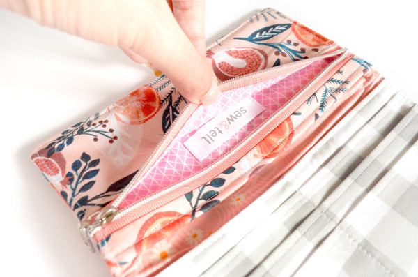 Pink Gingham Peaches Wallet