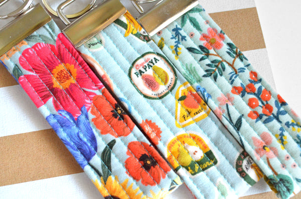 Blue Rifle Paper Co Fabric Keychain