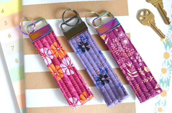 Purple Fabric Keychain