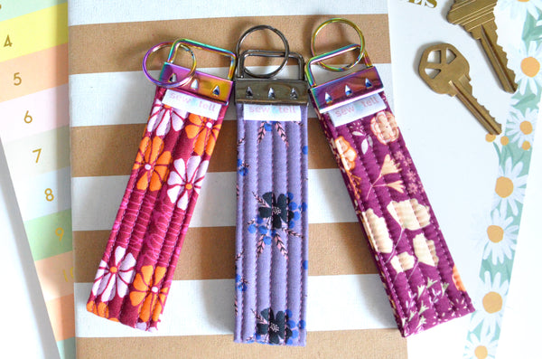 Purple Fabric Keychain