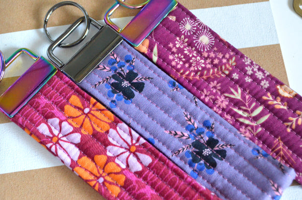 Purple Fabric Keychain