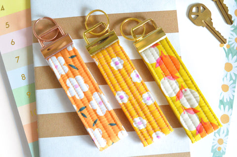 Orange & Yellow Fabric Keychain