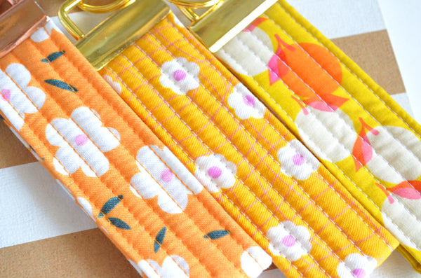 Orange & Yellow Fabric Keychain