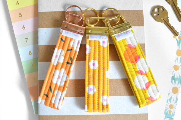 Orange & Yellow Fabric Keychain