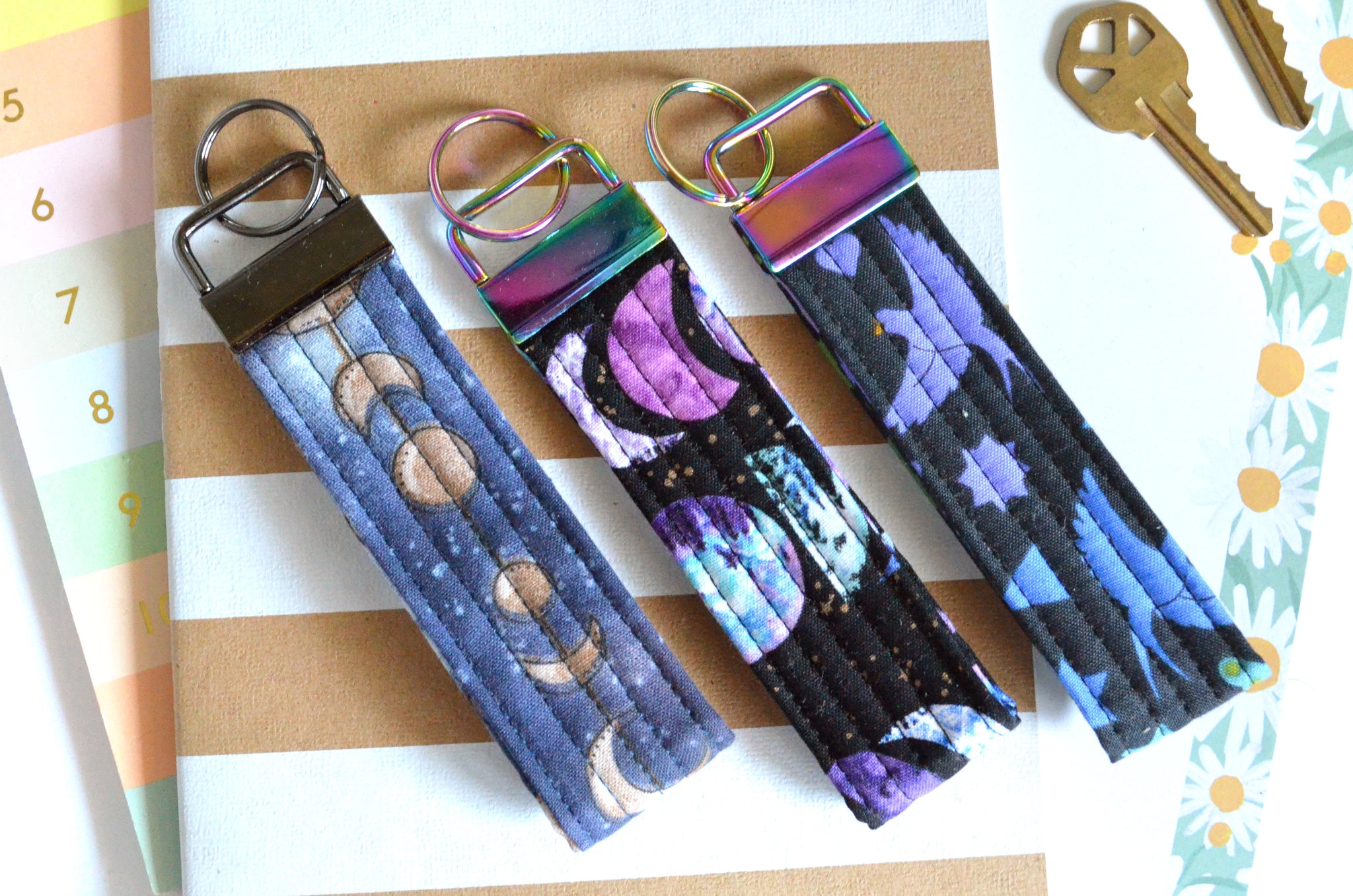 Celestial Fabric Keychain
