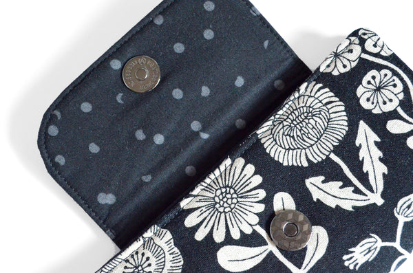Black Geo Floral Wallet