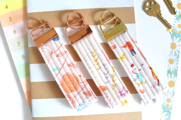 Light Pink Fabric Keychain